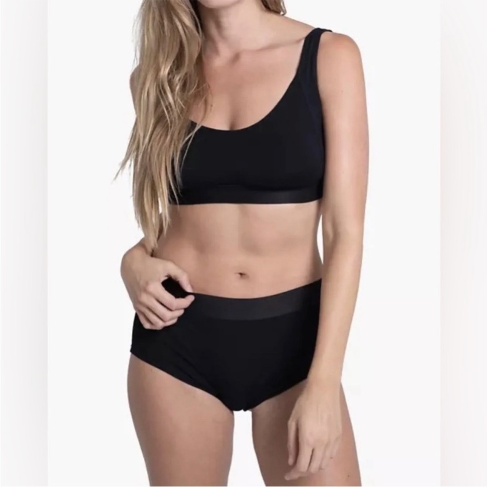 Lunya Well Rounded Bra Bralette Soft Modal Cotton Black
